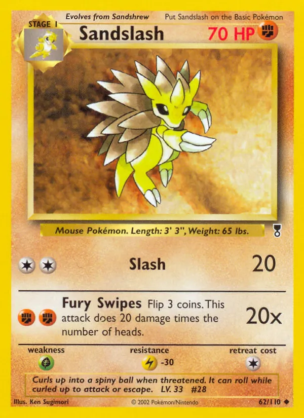 Sandslash #62 – Legendary Collection card