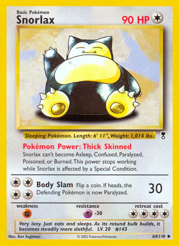 Snorlax #64 – Legendary Collection card