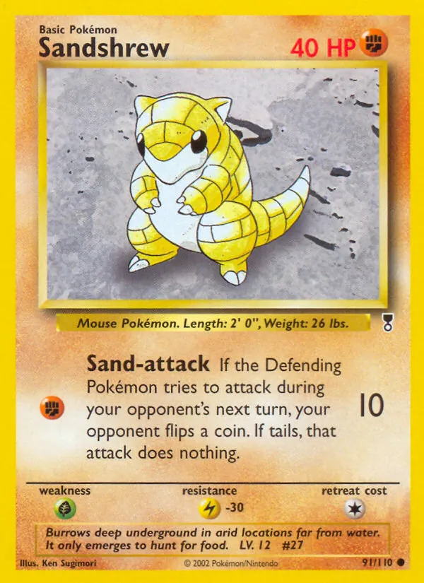 Sandshrew #91 – Legendary Collection card