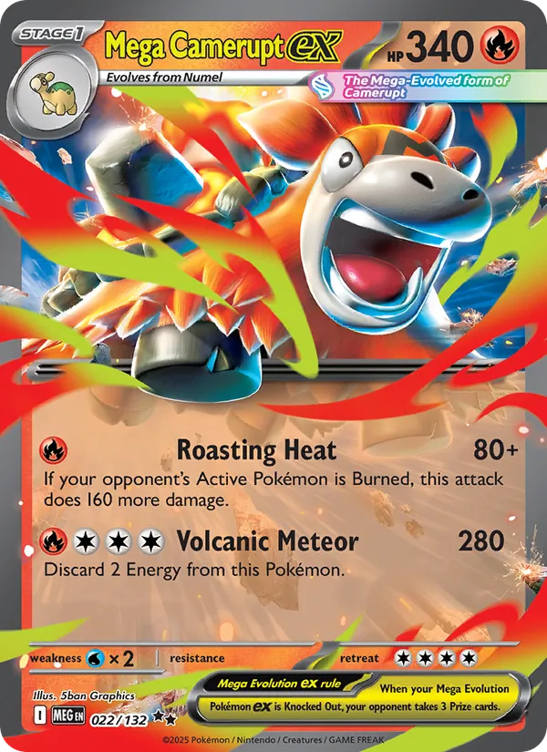 Mega Camerupt ex #022 – Mega Evolution card