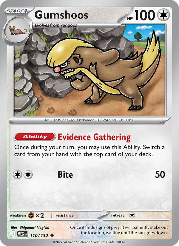 Gumshoos #110 – Mega Evolution card