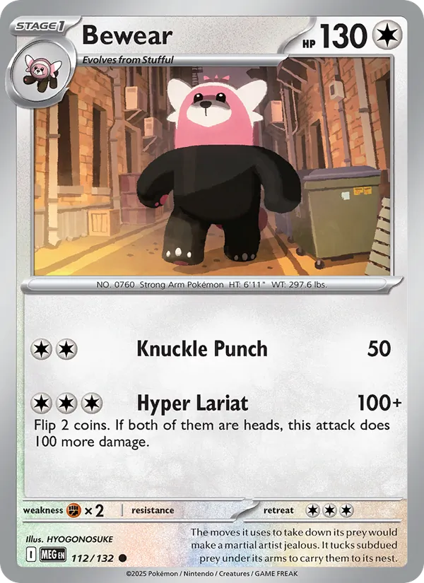 Bewear #112 – Mega Evolution card