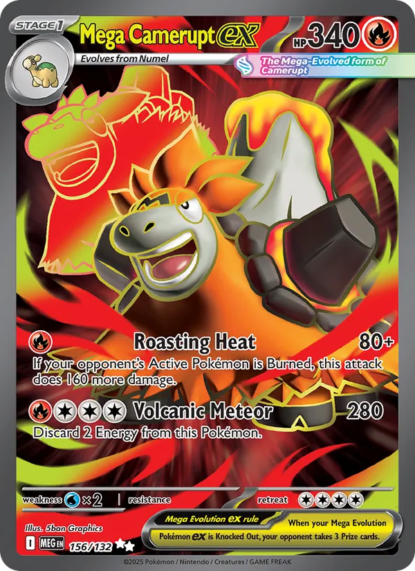 Mega Camerupt ex #156 – Mega Evolution card