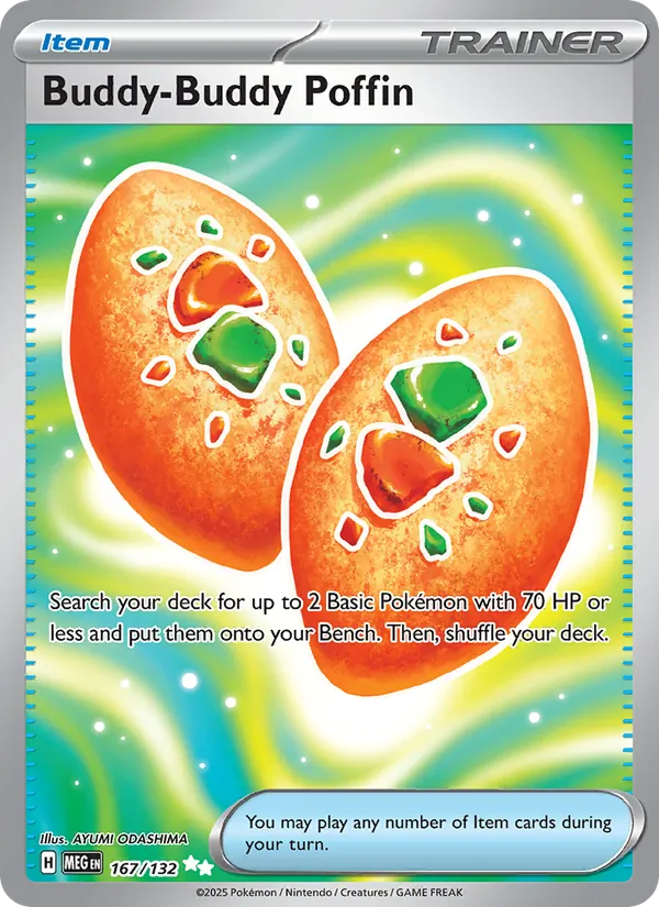 Buddy-Buddy Poffin #167 – Mega Evolution card