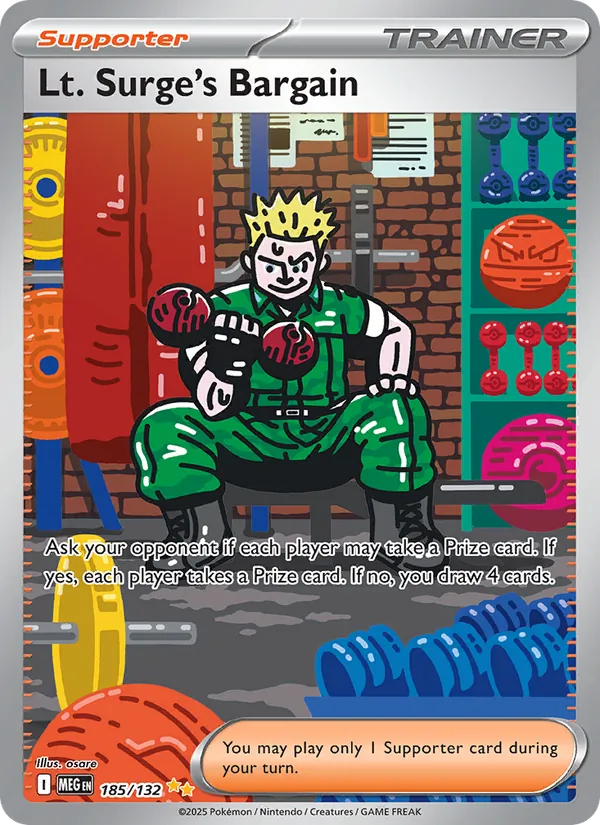 Lt. Surge's Bargain #185 – Mega Evolution card