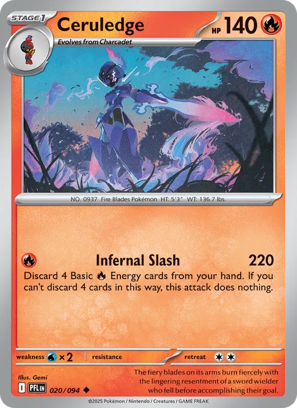 Ceruledge #020 – Phantasmal Flames card