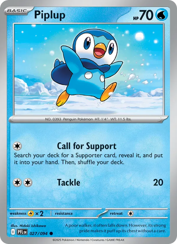Piplup #027 – Phantasmal Flames card