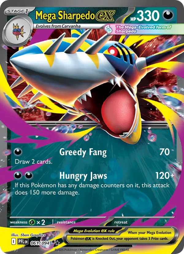 Mega Sharpedo ex #061 – Phantasmal Flames card