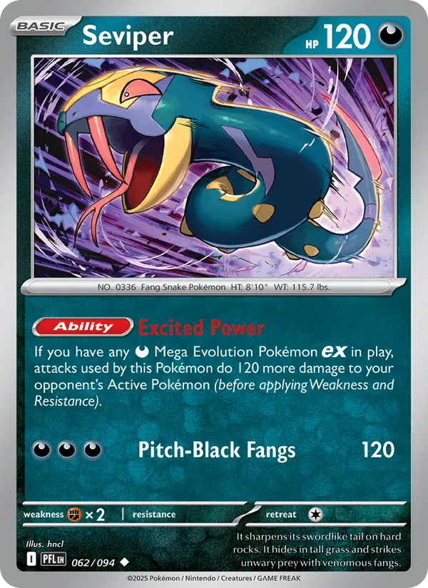 Seviper #062 – Phantasmal Flames card
