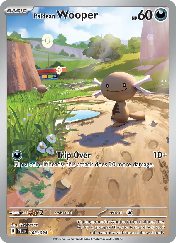 Paldean Wooper #102 – Phantasmal Flames card