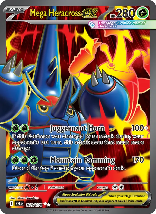 Mega Heracross ex #108 – Phantasmal Flames card