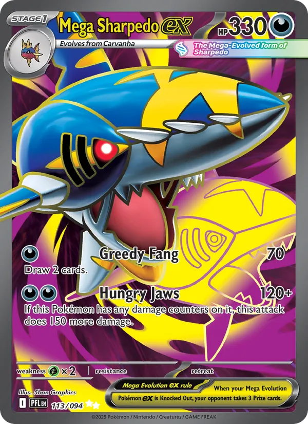 Mega Sharpedo ex #113 – Phantasmal Flames card