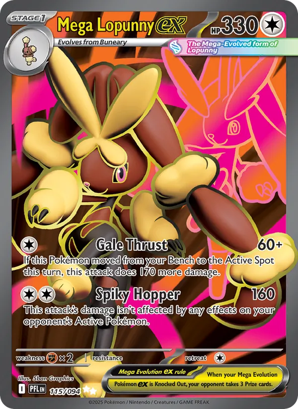 Mega Lopunny ex #115 – Phantasmal Flames card