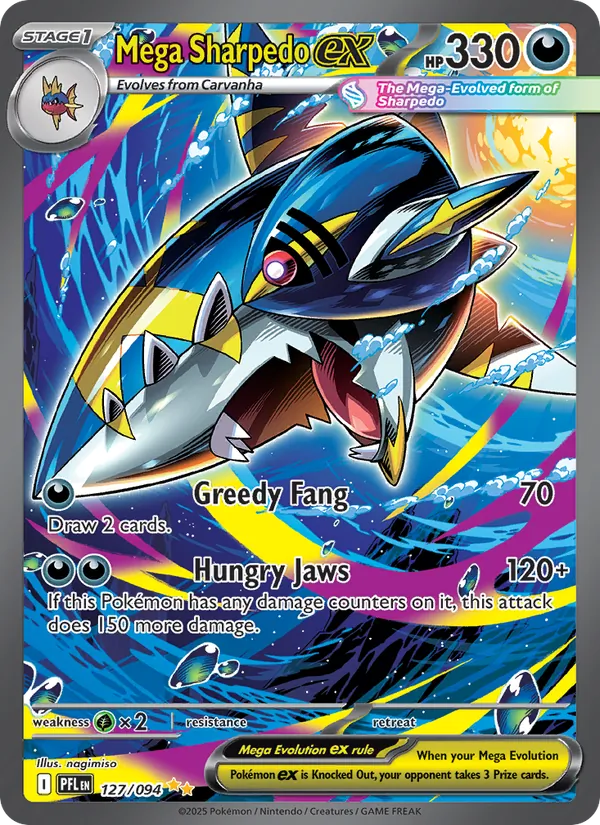 Mega Sharpedo ex #127 – Phantasmal Flames card