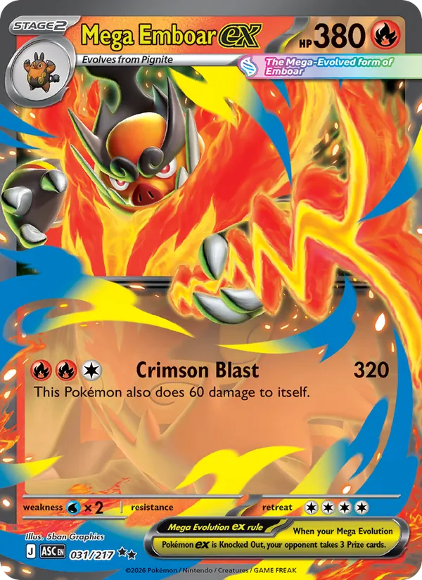 Mega Emboar ex #031 – Ascended Heroes card