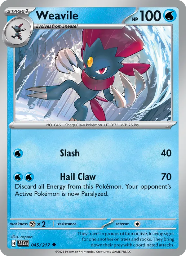 Weavile #045 – Ascended Heroes card