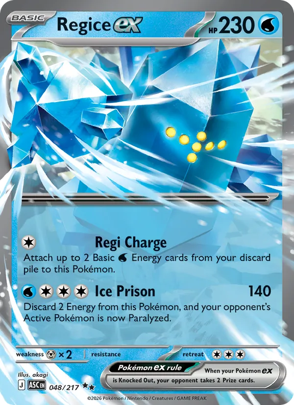 Regice ex #048 – Ascended Heroes card