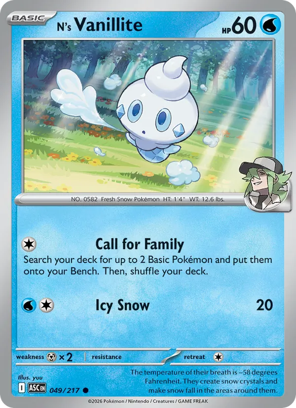 N's Vanillite #049 – Ascended Heroes card