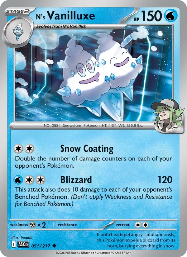 N's Vanilluxe #051 – Ascended Heroes card
