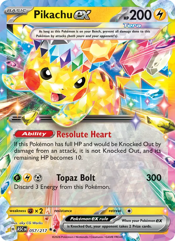 Pikachu ex #057 – Ascended Heroes card