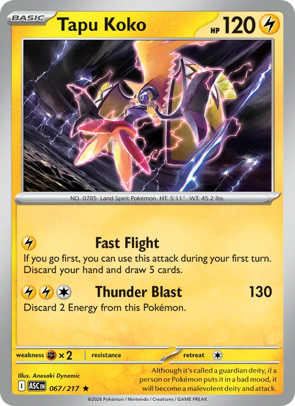 Tapu Koko #067 – Ascended Heroes card