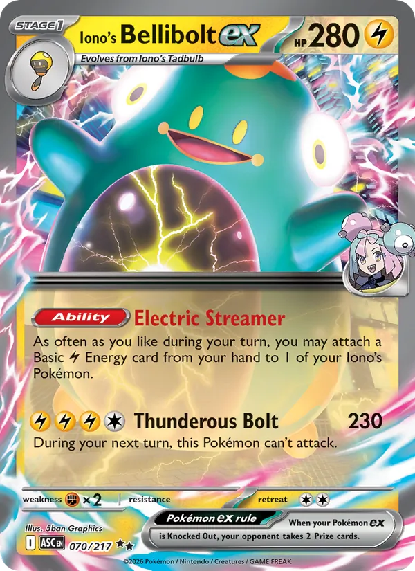 Iono's Bellibolt ex #070 – Ascended Heroes card