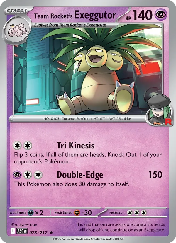 Team Rocket's Exeggutor #078 – Ascended Heroes card