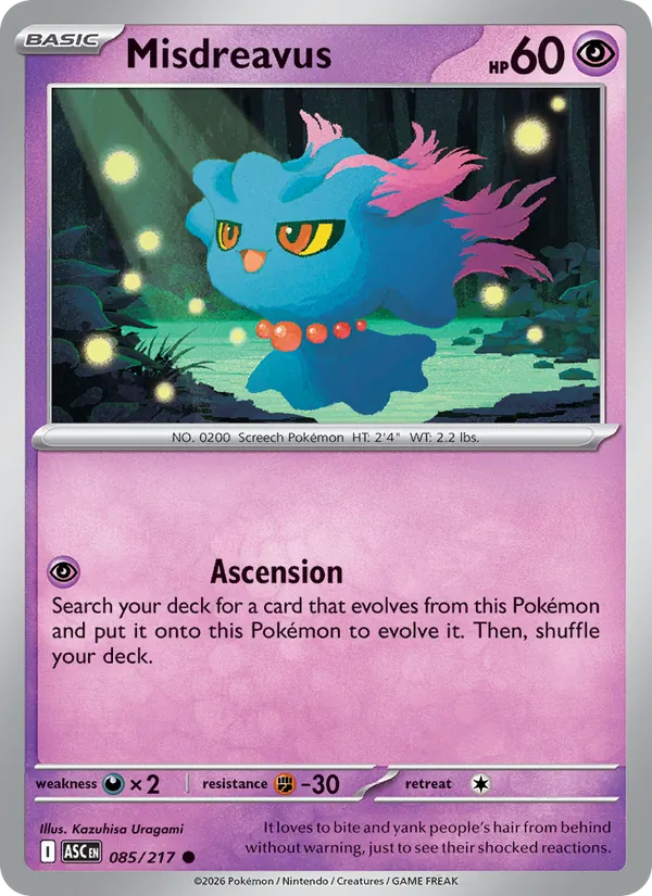 Misdreavus #085 – Ascended Heroes card