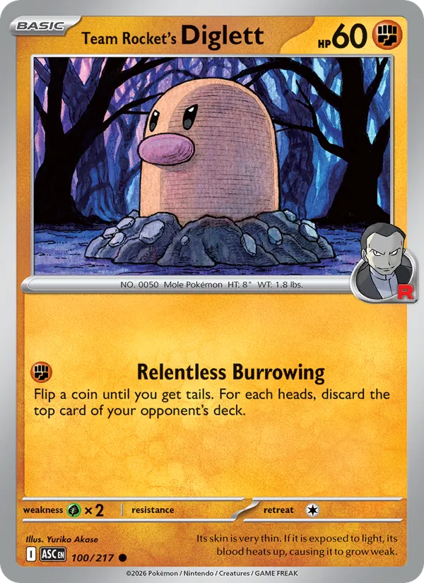Team Rocket's Diglett #100 – Ascended Heroes card