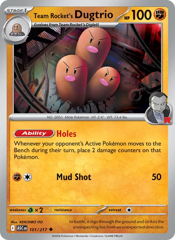 Team Rocket's Dugtrio #101 – Ascended Heroes card