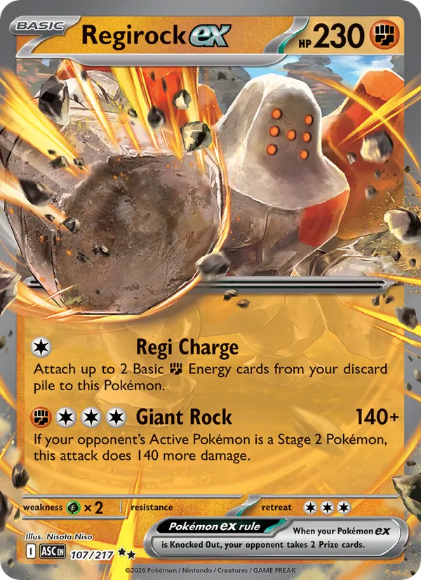 Regirock ex #107 – Ascended Heroes card