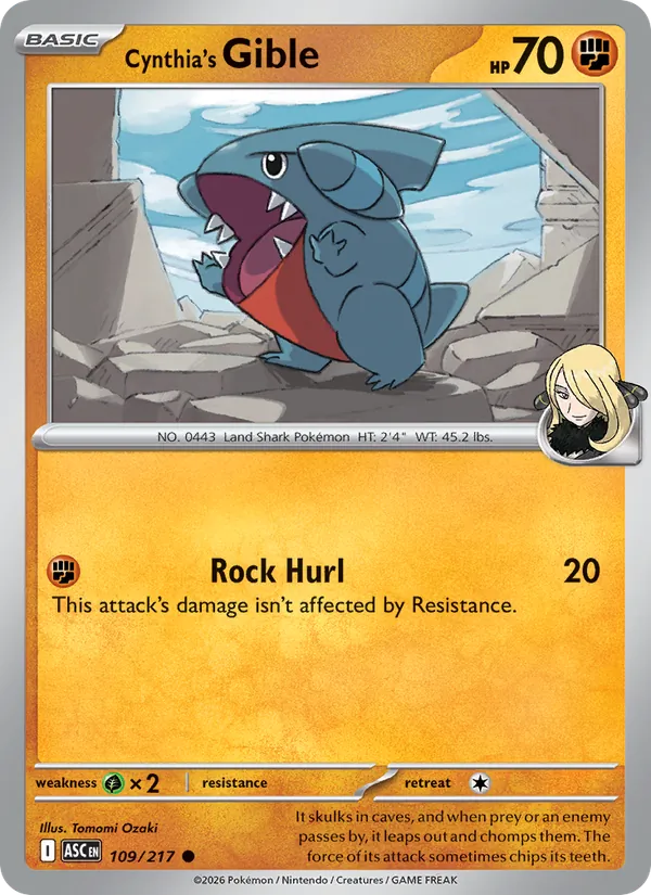 Cynthia's Gible #109 – Ascended Heroes card