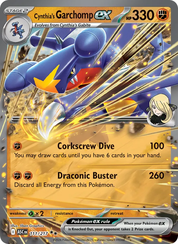 Cynthia's Garchomp ex #111 – Ascended Heroes card