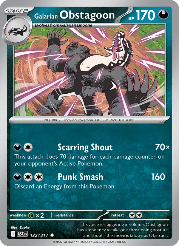 Galarian Obstagoon #132 – Ascended Heroes card