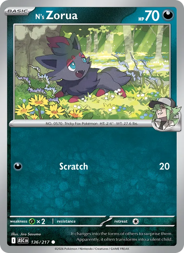 N's Zorua #136 – Ascended Heroes card