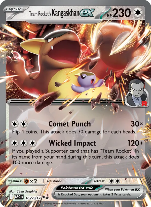 Team Rocket's Kangaskhan ex #162 – Ascended Heroes card