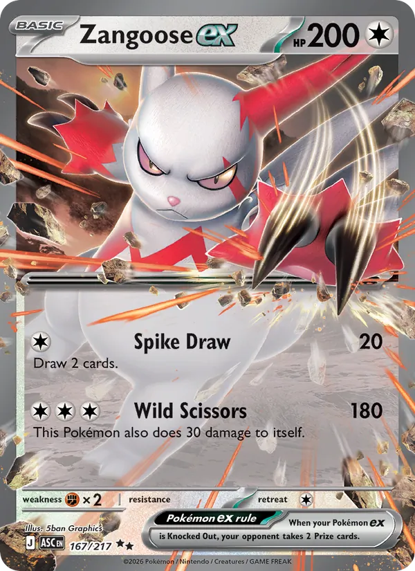 Zangoose ex #167 – Ascended Heroes card