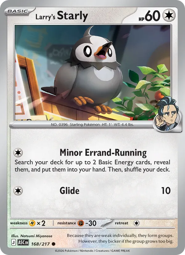 Larry's Starly #168 – Ascended Heroes card