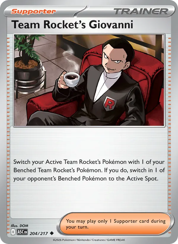 Team Rocket's Giovanni #204 – Ascended Heroes card