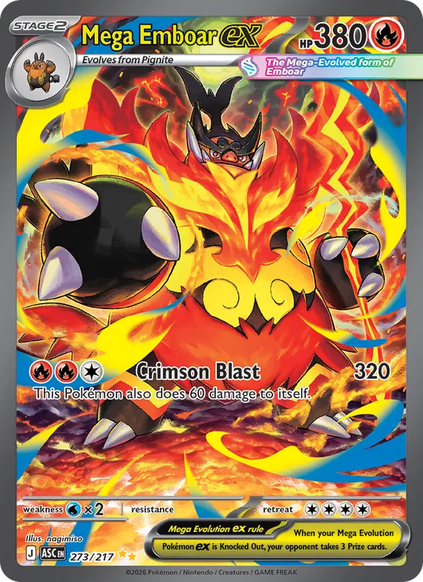 Mega Emboar ex #273 – Ascended Heroes card