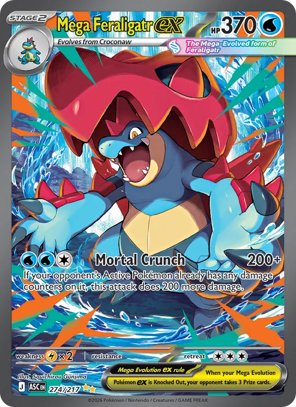 Mega Feraligatr ex #274 – Ascended Heroes card