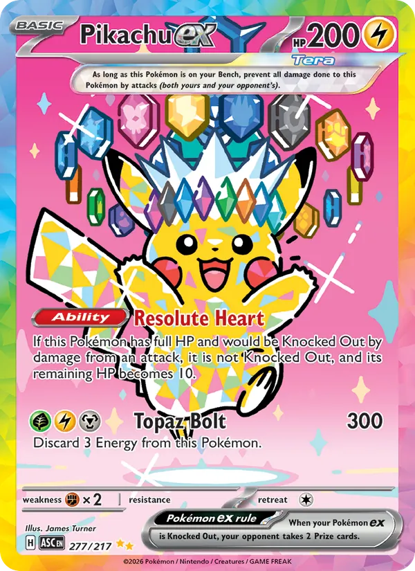 Pikachu ex #277 – Ascended Heroes card