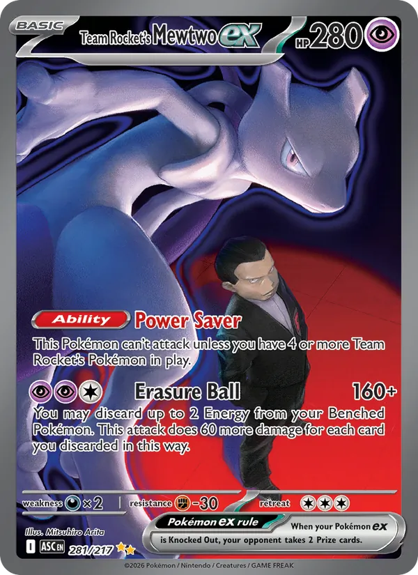 Team Rocket's Mewtwo ex #281 – Ascended Heroes card