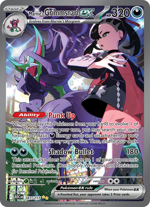 Marnie's Grimmsnarl ex #287 – Ascended Heroes card