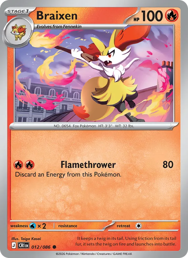 Braixen #012 – Chaos Rising card