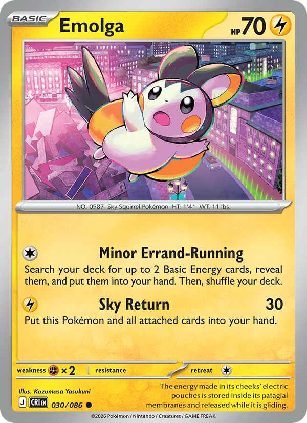 Emolga #030 – Chaos Rising card