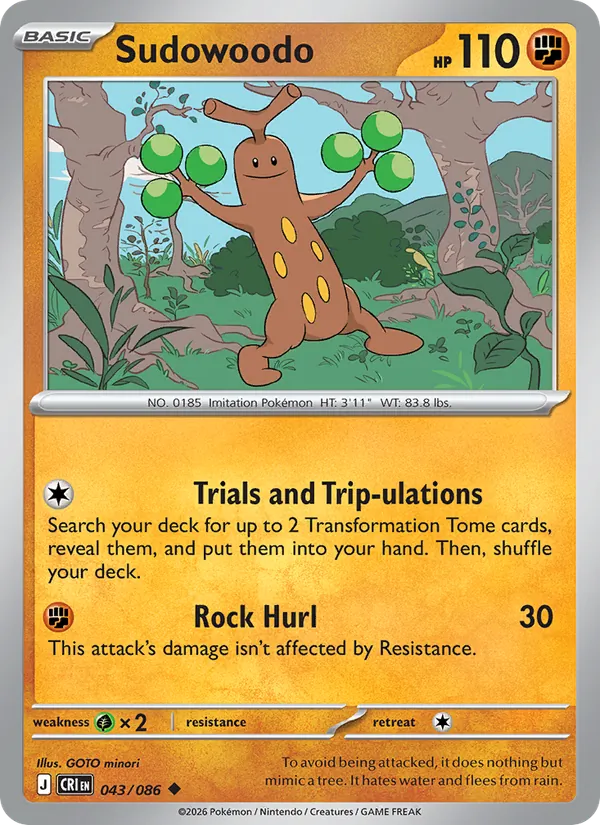 Sudowoodo #043 – Chaos Rising card