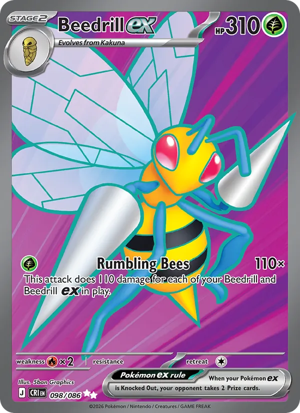 Beedrill ex #098 – Chaos Rising card