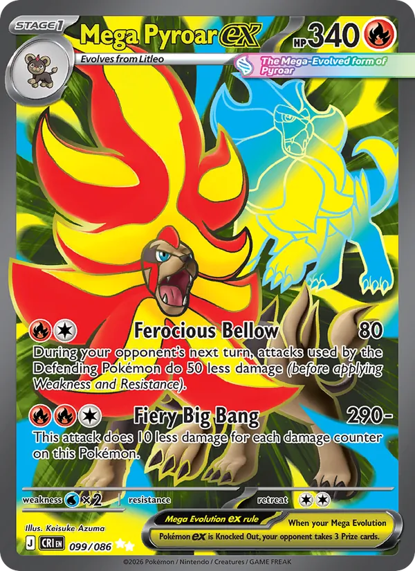 Mega Pyroar ex #099 – Chaos Rising card