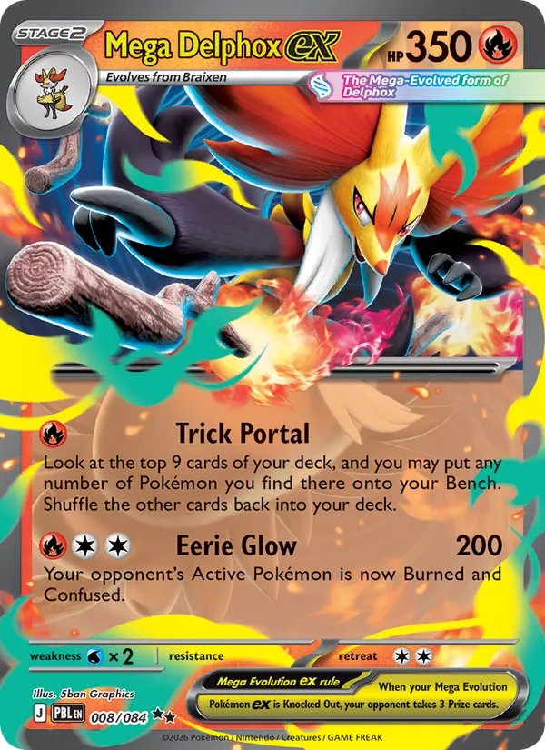 Mega Delphox ex #008 – Pitch Black card